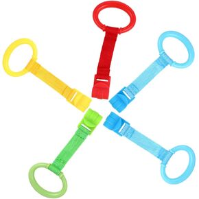 5pcs Baby Pull up Rings for Playpen Crawl Helper Toys for Toddlers Walking Harness Pull Ring Set Infants Learning Stand up Tool