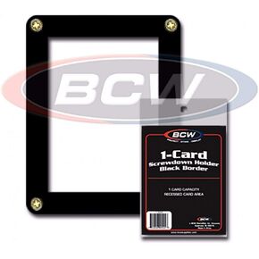 BCW Screw Down Card Holder - Black Border | Premium Trading Card Display Case for Sports, Pokémon, & Baseball Cards | Secure Card Protector for Trading Card Case Display | Ideal for Collectors
