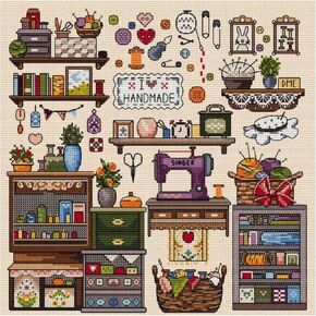 ZuoAnLF Cross Stitch Kits for Adults,14CT Stamped Cross Stitch Kits for Beginner,DIY Needlepoint Embroidery Patterns Kits Embroidery Patterns for Gift Home Wall Decor 16x16 Inch (DIY)