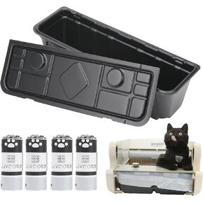 1 Permanent Waste Receptacles with 40 PCS Litter Box Liner for Littermaid 1St/2nd Edition Automatic Cat Litter Box, Litter Tray with Cat Litter Liners, Easy-Tie Handles (Machine NOT Included)