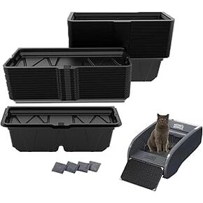 30PCS Disposable Waste Receptacles Compatible with Natures Miracle 2nd,for LitterMaid Litter Box 3rd,Disposable Cat Litter Box with Charcoal Bags (Machine NOT Included)