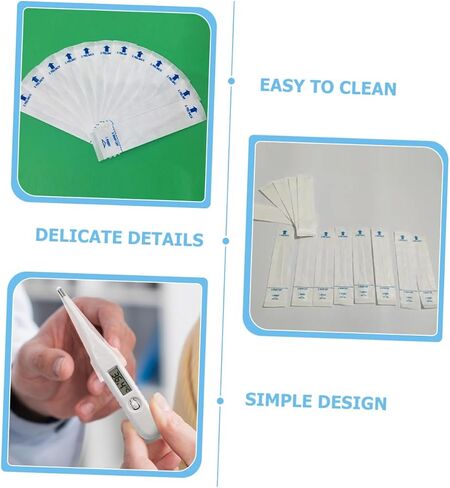 Cabilock 100pcs مسبار حماة لأغاني قياس الحرارة لقياس الحيوانات الأليفة سهلة الاستخدام الأكمام المقياس للكلاب القطط والأرانب in Kuwait