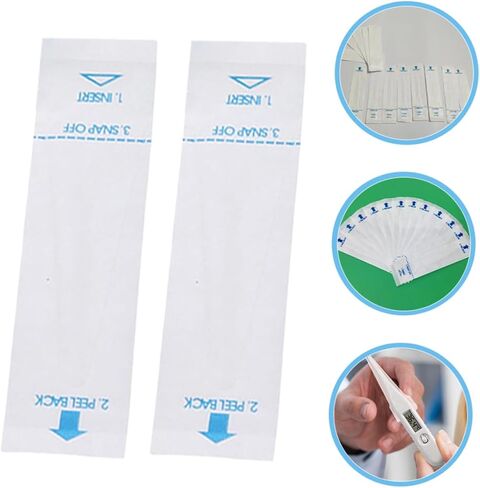 Cabilock 100pcs مسبار حماة لأغاني قياس الحرارة لقياس الحيوانات الأليفة سهلة الاستخدام الأكمام المقياس للكلاب القطط والأرانب in Kuwait