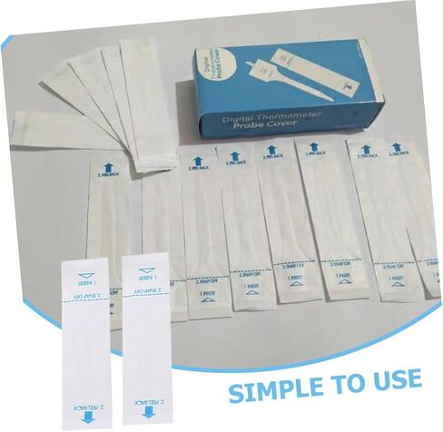 Cabilock 100pcs مسبار حماة لأغاني قياس الحرارة لقياس الحيوانات الأليفة سهلة الاستخدام الأكمام المقياس للكلاب القطط والأرانب in Kuwait