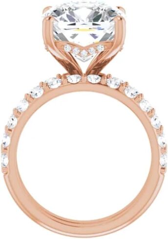 وسادة قطع الخاتم Moissanite مجموعة VVS1 Solitaire سوليتير الهداف الذكرى الذكرى السنوية مجموعة هدية مصنوعة يدويا لها ، 925 الفضة/10K/14K/18K الذهب in Saudi Arabia