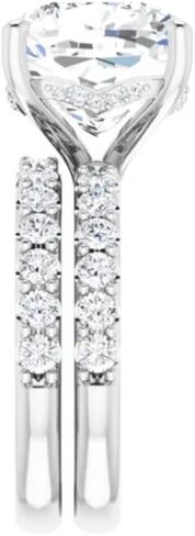 وسادة قطع الخاتم Moissanite مجموعة VVS1 Solitaire سوليتير الهداف الذكرى الذكرى السنوية مجموعة هدية مصنوعة يدويا لها ، 925 الفضة/10K/14K/18K الذهب in Saudi Arabia