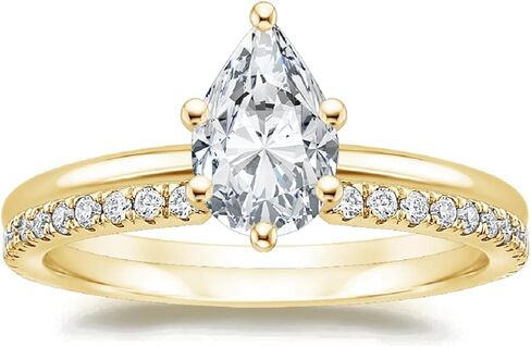 2-4CT Pear Cut Colorless Moissanite Bridal Ring Wedding Set Gold Silver Solitaire Engagement Anniversary Promise Gifts for Her in Saudi Arabia