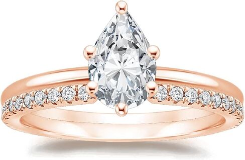 2-4CT Pear Cut Colorless Moissanite Bridal Ring Wedding Set Gold Silver Solitaire Engagement Anniversary Promise Gifts for Her in Saudi Arabia