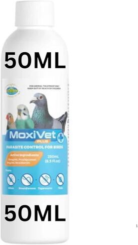 MoxiVet Plus Effective Bird Parasite Control with Moxidectin & Praziquantel (50ml) Pigeons, Palomas, Birds and All Animals in Saudi Arabia