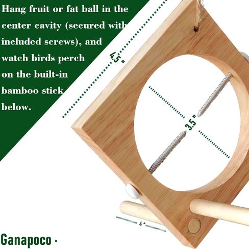 Bird Feeders for Outdoors, Wooden Hanging Bird Feeder Wild Birds, Balcony Decor Handmade Backyard Decor Nature in Saudi Arabia