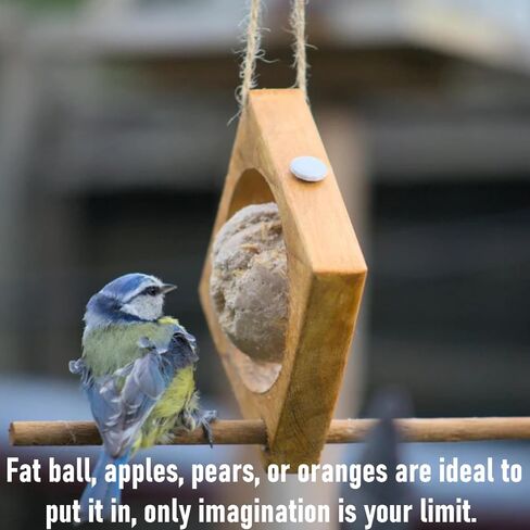 Bird Feeders for Outdoors, Wooden Hanging Bird Feeder Wild Birds, Balcony Decor Handmade Backyard Decor Nature in Saudi Arabia