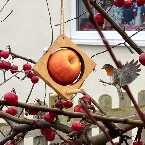 Bird Feeders for Outdoors, Wooden Hanging Bird Feeder Wild Birds, Balcony Decor Handmade Backyard Decor Nature in Saudi Arabia