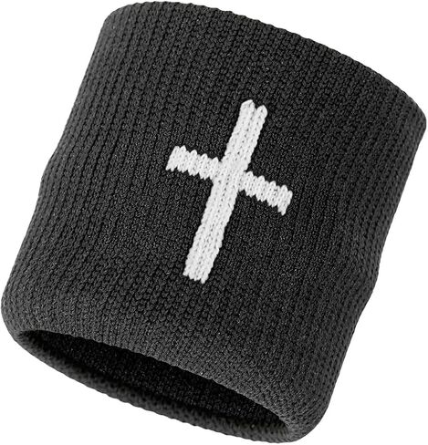 Faith Cross White Drip Wristbands (Pair) in Kuwait