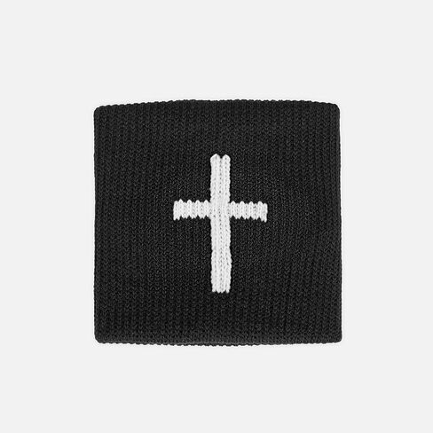 Faith Cross White Drip Wristbands (Pair) in Kuwait