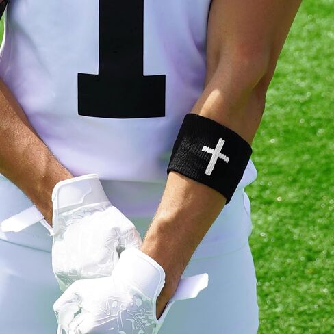 Faith Cross White Drip Wristbands (Pair) in Kuwait