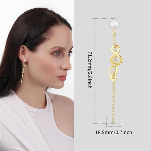 ToHeart Chain Earrings Double Piercing Double Earrings 14k Gold Stud Earrings Hypoallergenic Double Piercing Earrings Lightweight in Saudi Arabia