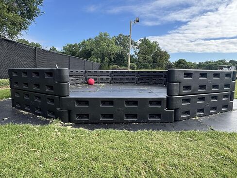 Gaga Ball Pit w/Steel Spike - Inground Mount - Easy Setup for Outdoor Use - Perfect for Schools, Churches, Camps, Municipal and Home Use - Made in USA, Black (Black, 20 Foot) in Saudi Arabia