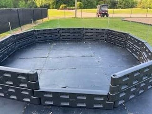 Gaga Ball Pit w/Steel Spike - Inground Mount - Easy Setup for Outdoor Use - Perfect for Schools, Churches, Camps, Municipal and Home Use - Made in USA, Black (Black, 20 Foot) in Saudi Arabia