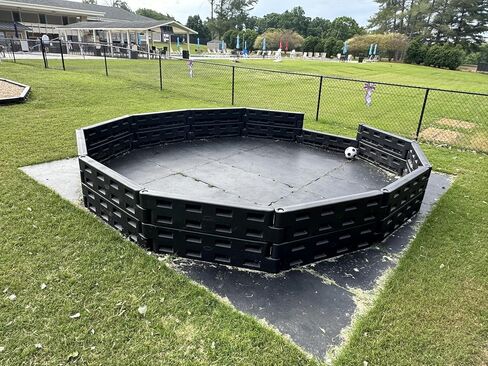 Gaga Ball Pit w/Steel Spike - Inground Mount - Easy Setup for Outdoor Use - Perfect for Schools, Churches, Camps, Municipal and Home Use - Made in USA, Black (Black, 20 Foot) in Saudi Arabia