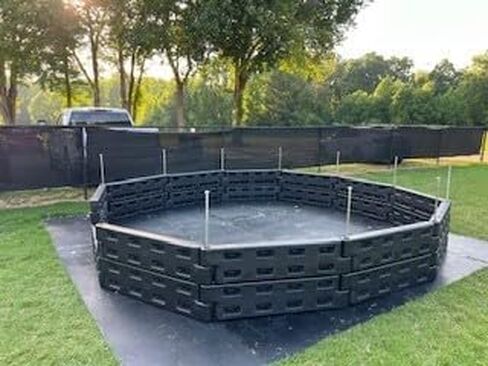 Gaga Ball Pit w/Steel Spike - Inground Mount - Easy Setup for Outdoor Use - Perfect for Schools, Churches, Camps, Municipal and Home Use - Made in USA, Black (Black, 20 Foot) in Saudi Arabia