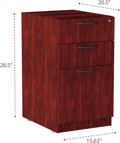 Alera Valencia Series 16 by 22 by 28-Inch 2 Box and 1 File Drawer Full Pedestal, Mahogany in Saudi Arabia