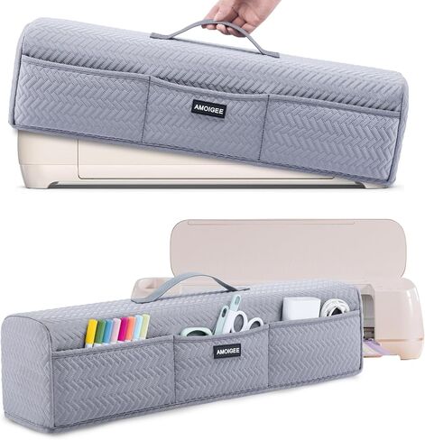 Amoigee Stepressy & Dust Rase Cover لـ Cricut Maker 4 ، Cricut Explore 4 ، Cricut Explore Air 2 ، Cricut Maker 3-غطاء آلة مقطوعة مع جيوب لإكسسوارات CRICUT واللوازم والأدوات in Kuwait