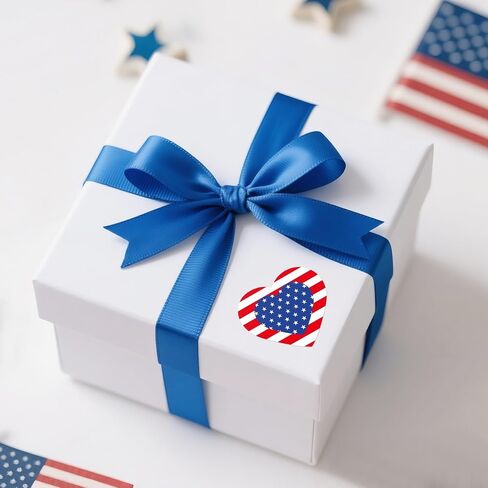 Patriotic Stickers American Flag Stickers - 480Pcs 1.5 Inch Self-Adhesive Heart 4th of July Sticker USA Flag Sticker for Envelopes Seals, 4th of July Memorial Day Party Decorations (Heart) in Saudi Arabia