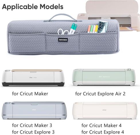 Amoigee Stepressy & Dust Rase Cover لـ Cricut Maker 4 ، Cricut Explore 4 ، Cricut Explore Air 2 ، Cricut Maker 3-غطاء آلة مقطوعة مع جيوب لإكسسوارات CRICUT واللوازم والأدوات in Kuwait