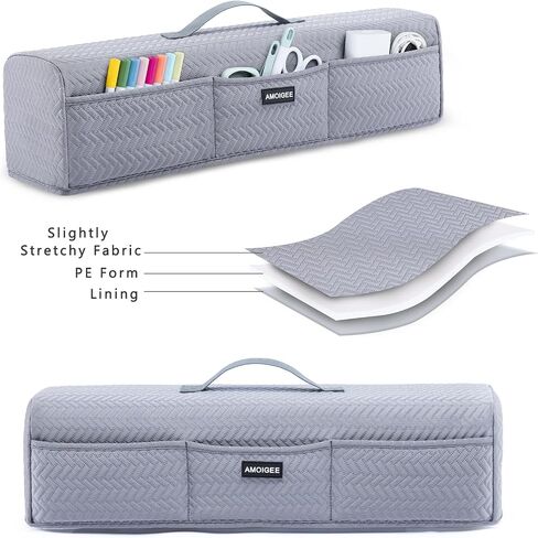Amoigee Stepressy & Dust Rase Cover لـ Cricut Maker 4 ، Cricut Explore 4 ، Cricut Explore Air 2 ، Cricut Maker 3-غطاء آلة مقطوعة مع جيوب لإكسسوارات CRICUT واللوازم والأدوات in Kuwait