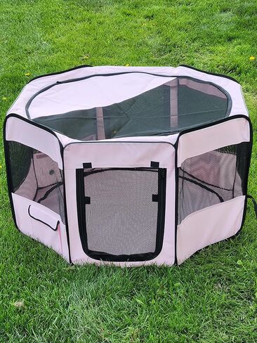 Portable Pet Playpen 45 * 45 * 22" Premium Large Size Puppy Kennel - Best for Small and Medium Size Dogs and Cats - Simple Folding Design for Easy Storage in Kuwait