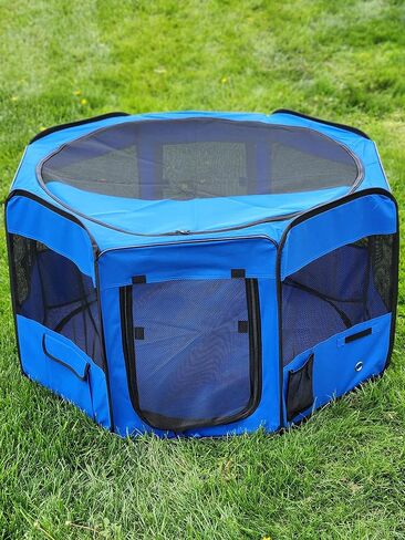 Portable Pet Playpen 45 * 45 * 22" Premium Large Size Puppy Kennel - Best for Small and Medium Size Dogs and Cats - Simple Folding Design for Easy Storage in Kuwait