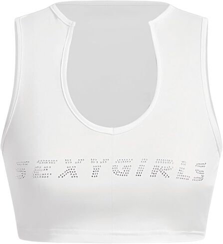 SOLY HUX Women's Rhinestone Y2K Crop Tank Top Scoop Neck Sleeveless Cropped Vest Tops Summer in Saudi Arabia
