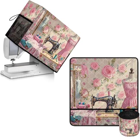 Sewing Machine Protective Cover and Table Mat with Small Cylinder and Pocket Durable Waterproof Sewing Supplies For Fits Standard Singer, Brother and Janome Machines Sewing Element in Kuwait