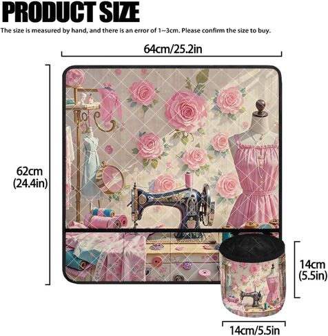 Sewing Machine Protective Cover and Table Mat with Small Cylinder and Pocket Durable Waterproof Sewing Supplies For Fits Standard Singer, Brother and Janome Machines Sewing Element in Kuwait