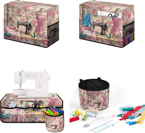 Sewing Machine Protective Cover and Table Mat with Small Cylinder and Pocket Durable Waterproof Sewing Supplies For Fits Standard Singer, Brother and Janome Machines Sewing Element in Kuwait
