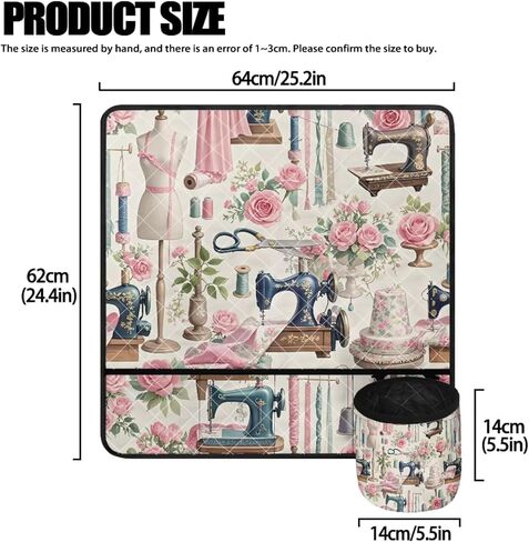 Sewing Machine Protective Cover and Table Mat with Small Cylinder and Pocket Durable Waterproof Sewing Supplies For Fits Standard Singer, Brother and Janome Machines Sewing Element in Kuwait