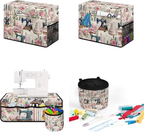 Sewing Machine Protective Cover and Table Mat with Small Cylinder and Pocket Durable Waterproof Sewing Supplies For Fits Standard Singer, Brother and Janome Machines Sewing Element in Kuwait