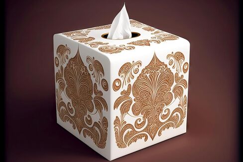 Pack of 4 Paper Mache Tissue Box Covers - Premade Blank Cardboard Kraft Papier Mache Covers for Square Cube Facial Tissue - DIY, Paint, Decoupage, and Personalize (5" L x 5" W x 5-1/2" H) in Saudi Arabia