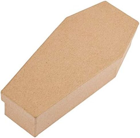 Factory Direct Craft Unfinished Paper Mache Coffin Boxes for Halloween Gothic Crafts and Decorations | Set of 6 Coffins in Kuwait