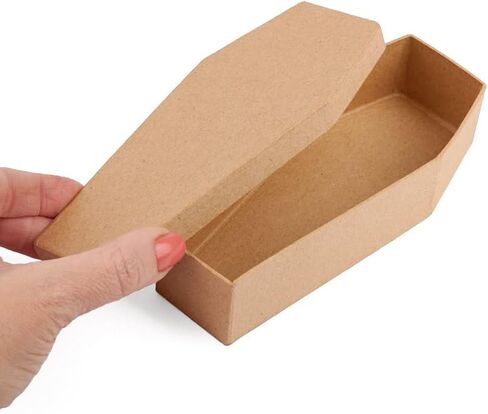 Factory Direct Craft Unfinished Paper Mache Coffin Boxes for Halloween Gothic Crafts and Decorations | Set of 6 Coffins in Kuwait