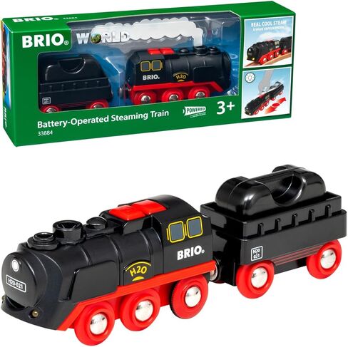 Brio World 33884 Battery-Operated Steaming Train | Toy Train with Light and Steam Effects for Kids Age 3 and Up, Black in Saudi Arabia