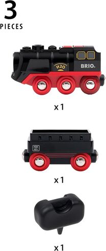 Brio World 33884 Battery-Operated Steaming Train | Toy Train with Light and Steam Effects for Kids Age 3 and Up, Black in Saudi Arabia