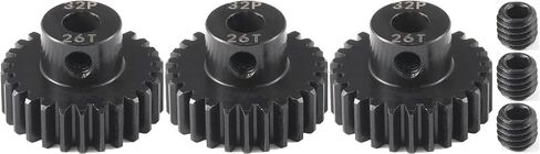 32P 23T RC CAR GEAR SET | 45# أكسيد الأسود الصلب | 5 ملم تتحمل +0.03mm | ترس ترس محرك هندسي دقيق مع Traxxas/ARRMA/HPI/KYOSHO (3 عبوات مع مسامير مجموعة M4) in Kuwait