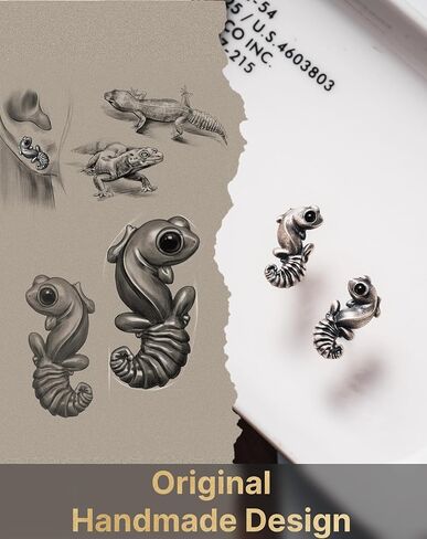 COPPERTIST.WU أقراط ذيل أبو بريص حلق مسمار 925 الفضة الاسترليني أقراط هيبوالرجينيك أقراط سحلية أبو بريص للنساء الفتيات الرجال عشاق الزواحف in Kuwait