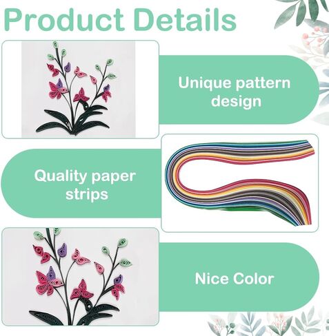 Webeedy 20 Sets Quilling Kit للبالغين المبتدئين 5 أنماط طقم لبطاقات التراجع زهرة مع تعليمات DIY بطاقات زهور فريدة من نوعها لعيد عيد الحب يوم رأس السنة in Saudi Arabia
