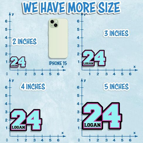 Personalized Sticker Name and Number Sticker BaseBall Sticker Softball Sticker Basketball Sticker Racing Sticker Ice Hockey Sticker Custom Name Number Sticker in Kuwait
