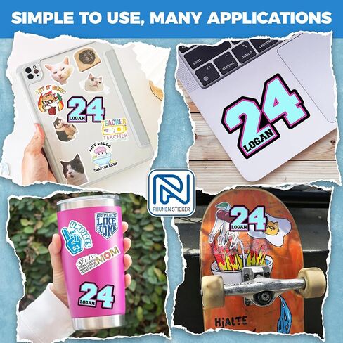 Personalized Sticker Name and Number Sticker BaseBall Sticker Softball Sticker Basketball Sticker Racing Sticker Ice Hockey Sticker Custom Name Number Sticker in Kuwait
