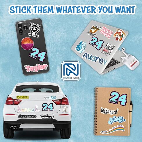Personalized Sticker Name and Number Sticker BaseBall Sticker Softball Sticker Basketball Sticker Racing Sticker Ice Hockey Sticker Custom Name Number Sticker in Kuwait
