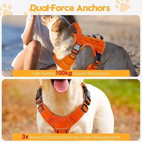 Heavy-Duty Tactical Dog Harness for Large Dogs, No Pull Adjustable Reflective Pet Vest with Molle System, K9 Military-Grade Control for Service Training, Outdoor & 10+ Breeds, Pink, Large in Kuwait