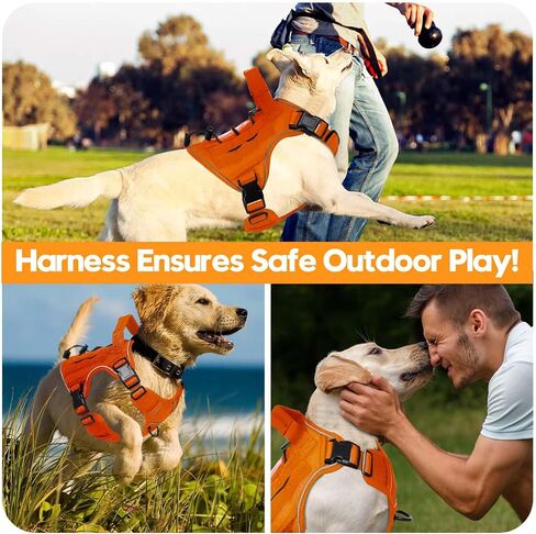 Heavy-Duty Tactical Dog Harness for Large Dogs, No Pull Adjustable Reflective Pet Vest with Molle System, K9 Military-Grade Control for Service Training, Outdoor & 10+ Breeds, Pink, Large in Kuwait
